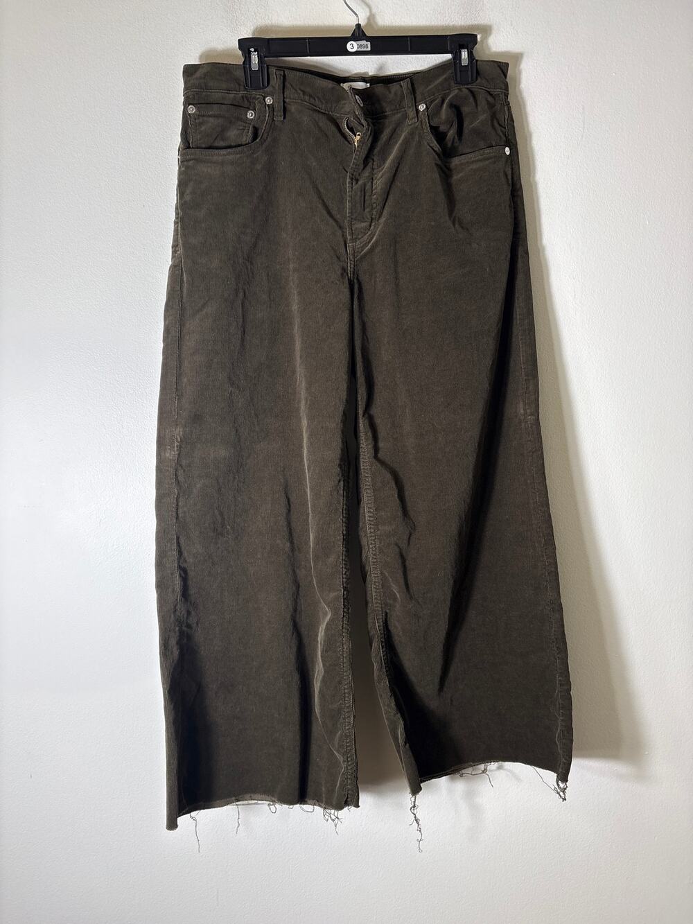 Wide Leg High-Rise Pants in Olive Green